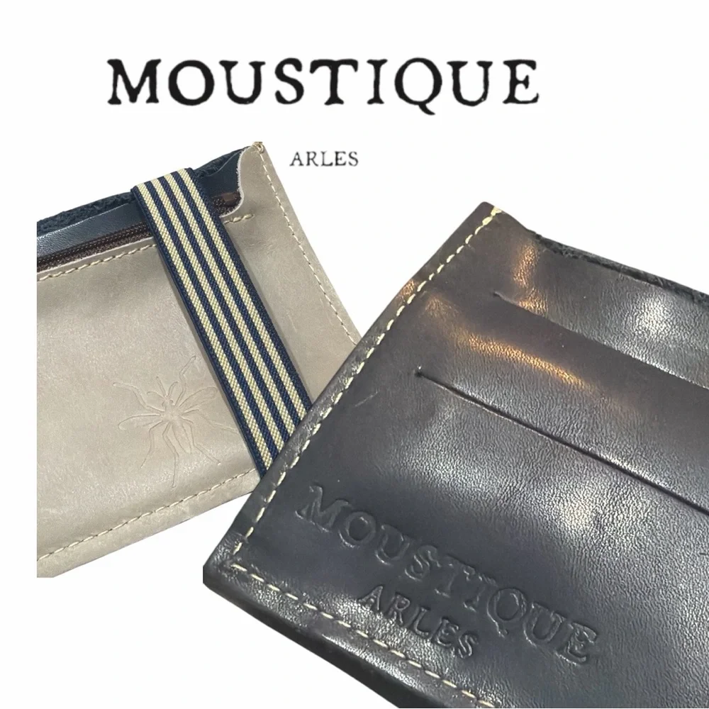 Moustique Arles Men’s Bifold Navy Blue‎ Leather Wallet